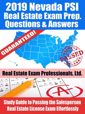 cover image of 2019 Nevada PSI Real Estate Exam Prep Questions, Answers & Explanations